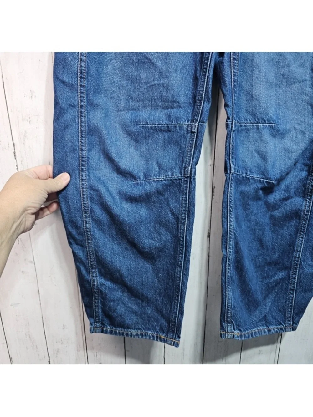 Gap Kids Girls Horseshoe Barrel Leg Blue 100% Cotton Denim Jeans Pockets Size 12